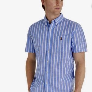 U.S. Polo Assn. Blue and White Striped Shirt